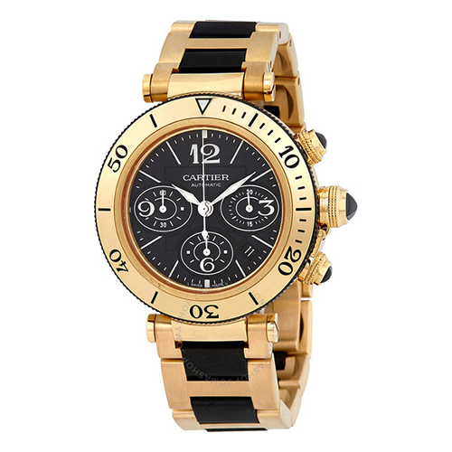 CARTIER Pasha Seatimer Black Chronograph Dial Automatic Men's Watch