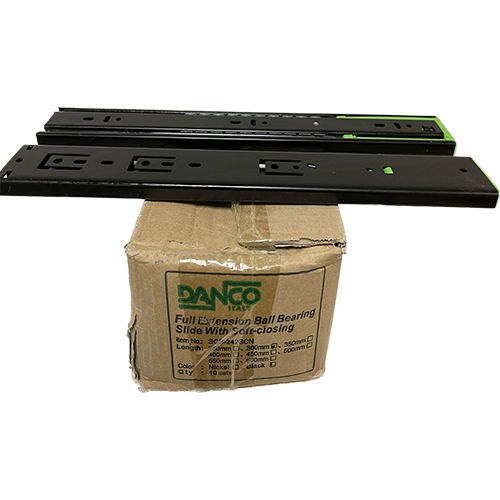 Danco Full Extension ball bearing slide with soft closing 350MM Black