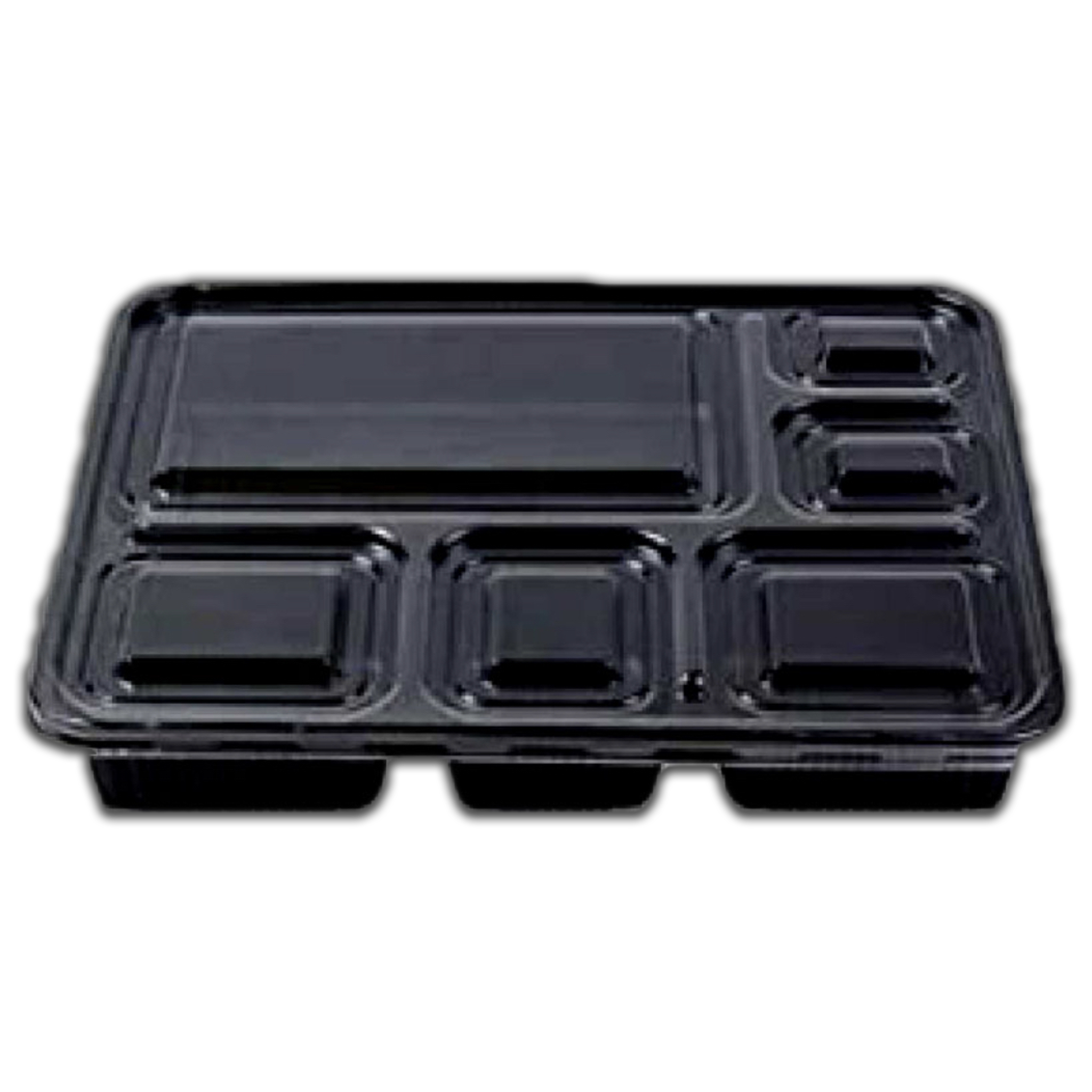 Black Plas 6 Sect Cont. H103 With Lid 1X150 PCS