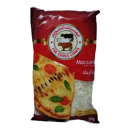 The Three Cows Shredded Mozzarella Cheese 2kg