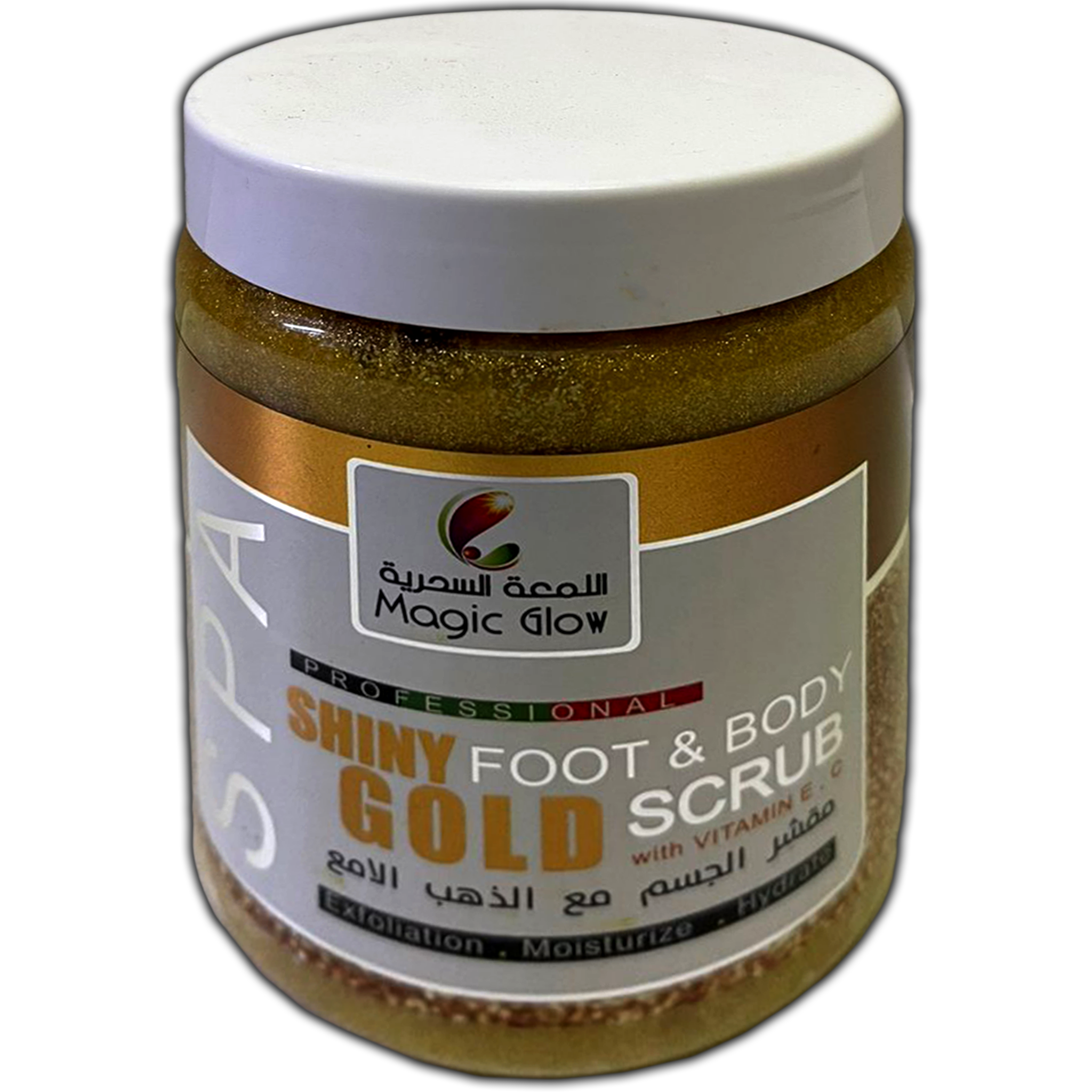 Magic glow Foot & Body scrub 1kg shiny gold w/Vit E,C
